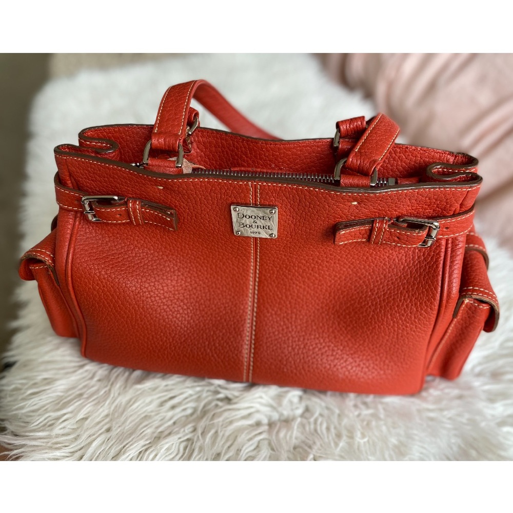 Dooney & Bourke orange pebbled leather purse bag